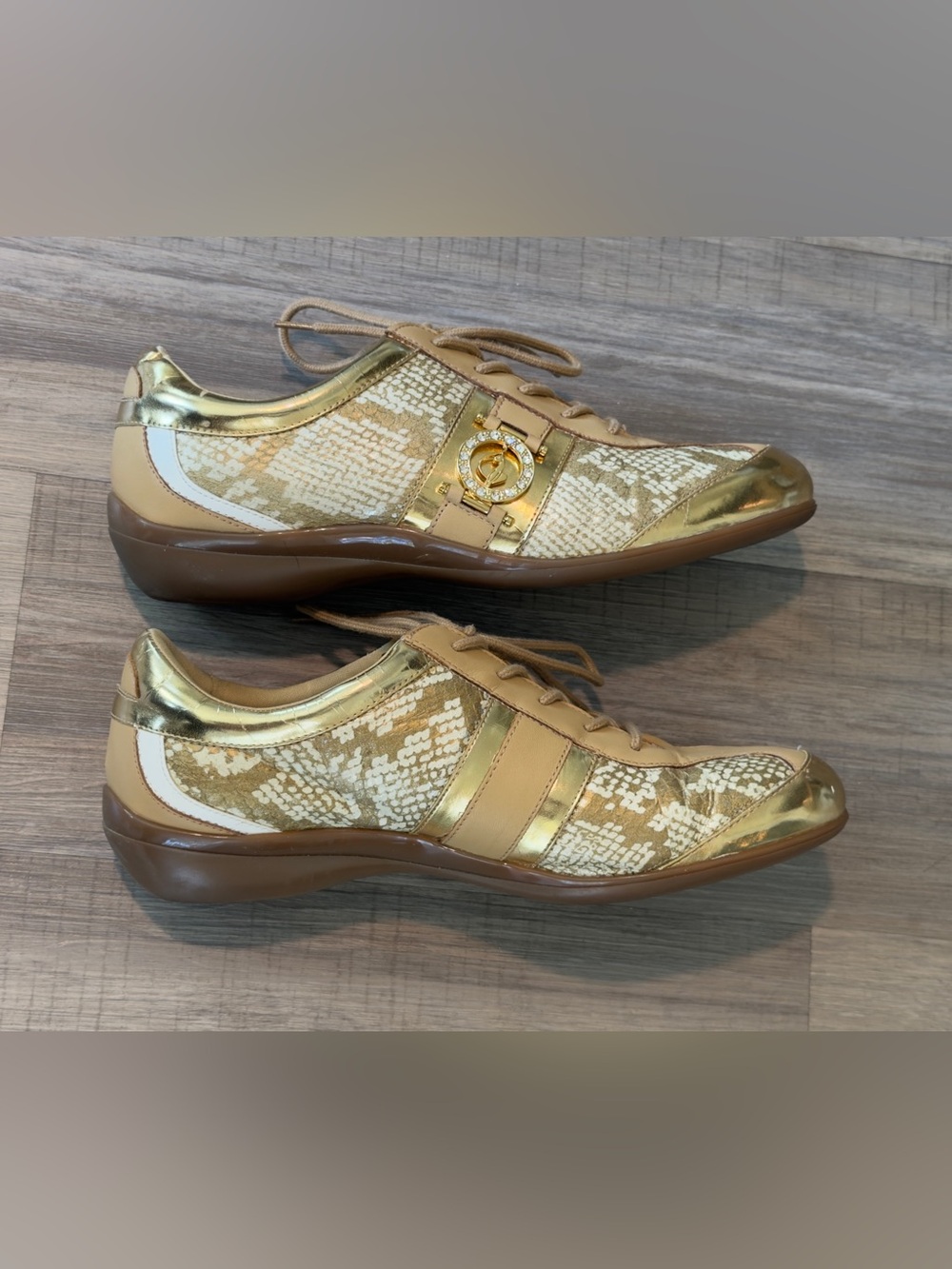 Baby Phat Shangrila Snake Sneakers | Gold Cream | Women's 10 | Original Box